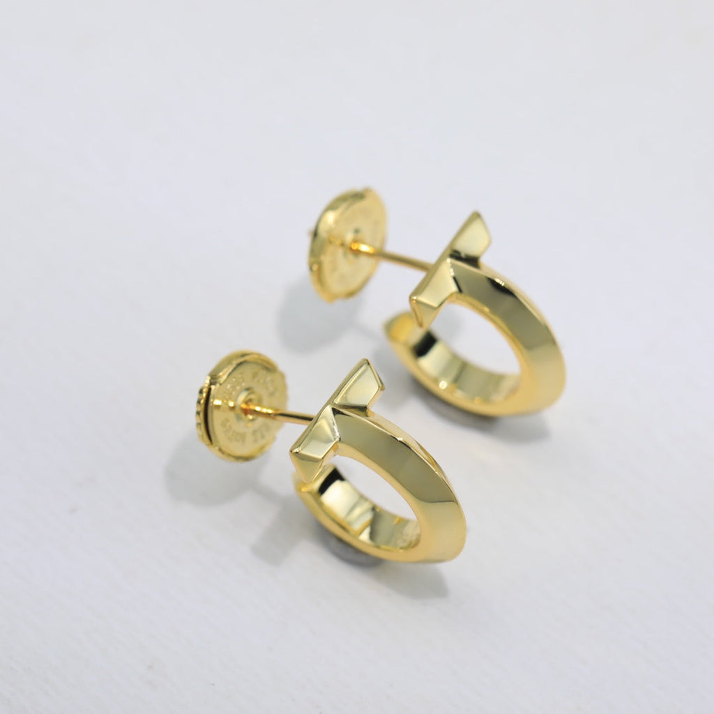 18K Tiffany Hoop Earrings