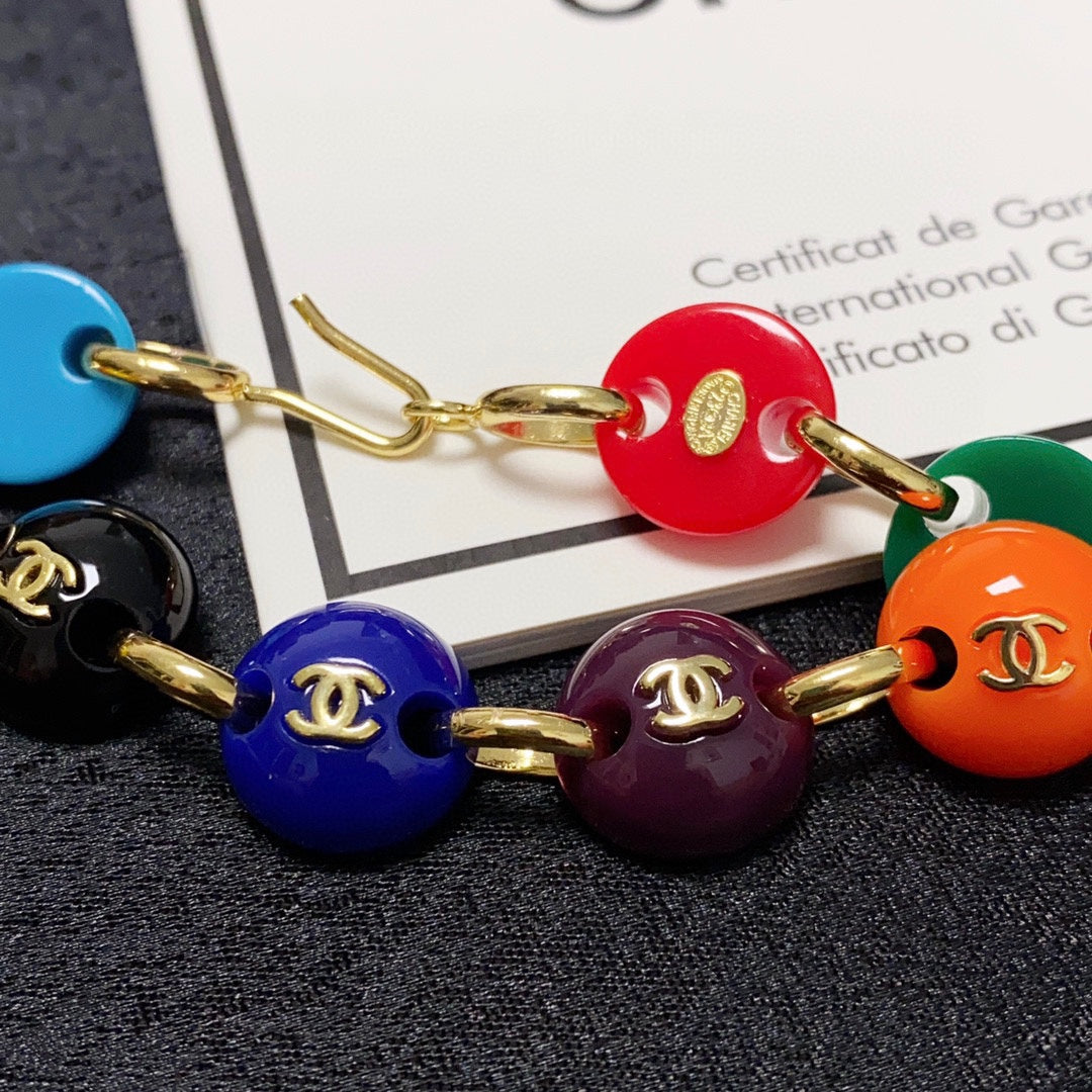 18K  Chanel Color Beads Necklace
